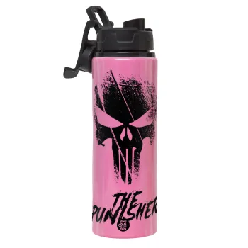 The punisher, Μεταλλικό παγούρι νερού με καπάκι ασφαλείας, αλουμινίου 850ml