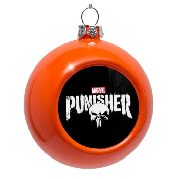 The punisher, Orange Christmas tree ornament bauble 8cm