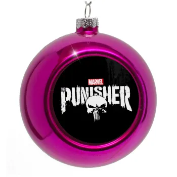 The punisher, Purple Christmas tree ornament bauble 8cm