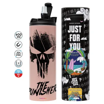 The punisher, Tumbler stainless steel PINK 600ml