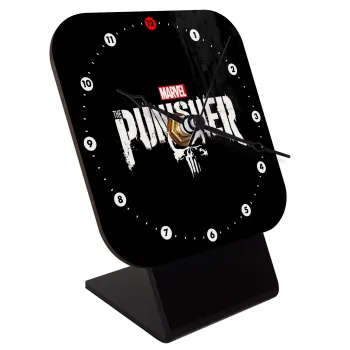 The punisher, Επιτραπέζιο ρολόι ξύλινο με δείκτες (10cm)