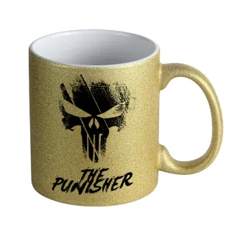 The punisher, Κούπα Χρυσή Glitter που γυαλίζει, κεραμική, 330ml