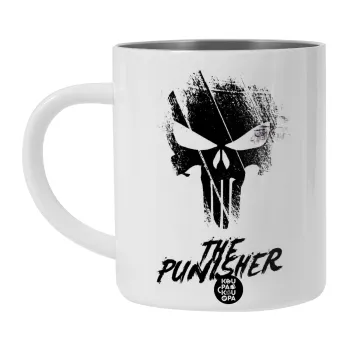 The punisher, BIG Mug Stainless steel double wall (450ml, White)