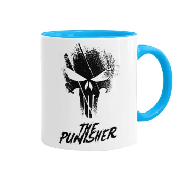 The punisher, Κούπα χρωματιστή γαλάζια, κεραμική, 330ml
