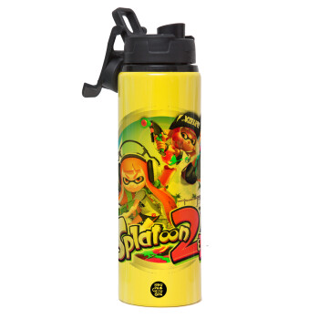 Splatoon 2, Metallic water bottle with safety lid, 850ml aluminum