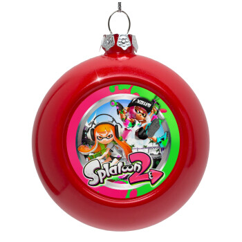 Splatoon 2, Red Christmas tree ornament bauble 8cm