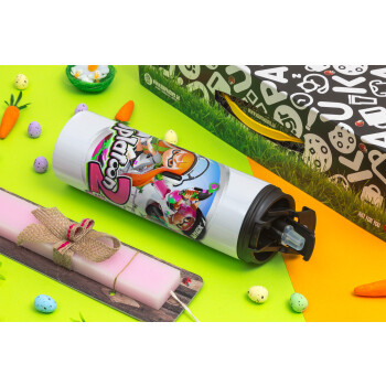 Splatoon 2, Easter candle,Travel Tumbler 2 Lids, with metal straw & cleaning brush & aromatic flat candle (30cm) (PINK)