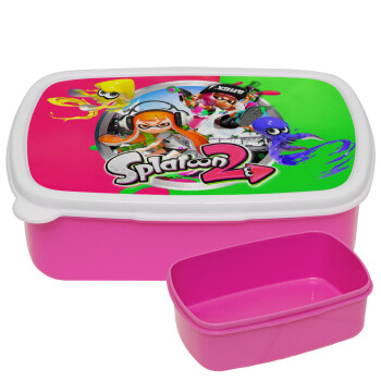 Splatoon 2, ΡΟΖ παιδικό δοχείο φαγητού (lunchbox) πλαστικό (BPA-FREE) Lunch Βox M18 x Π13 x Υ6cm