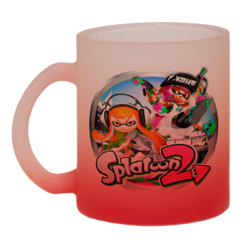 Splatoon 2, Κούπα γυάλινη δίχρωμη με βάση το κόκκινο ματ, 330ml