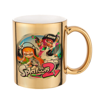 Splatoon 2, Mug ceramic, gold mirror, 330ml