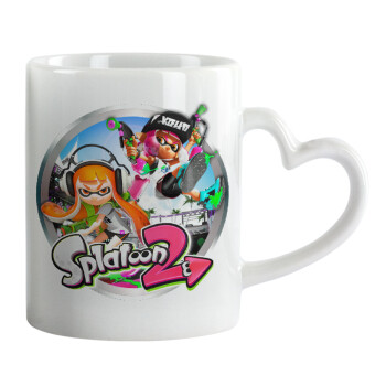 Splatoon 2, Mug heart handle, ceramic, 330ml