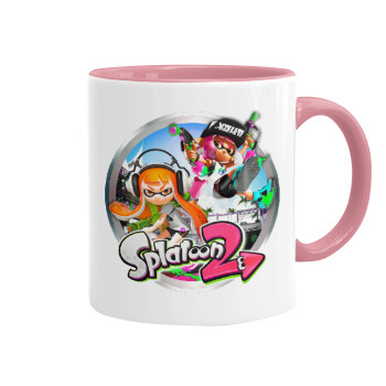 Splatoon 2, Κούπα χρωματιστή ροζ, κεραμική, 330ml