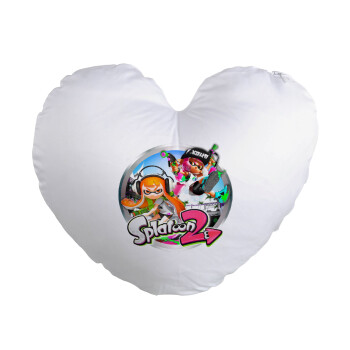 Splatoon 2, Μαξιλάρι καναπέ καρδιά 40x40cm περιέχεται το  γέμισμα