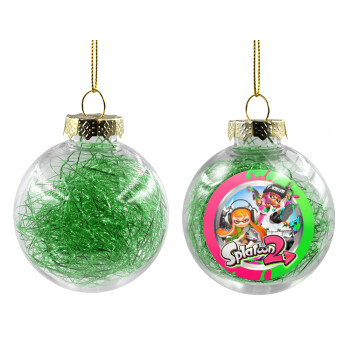Splatoon 2, Transparent Christmas tree ball ornament with green filling 8cm