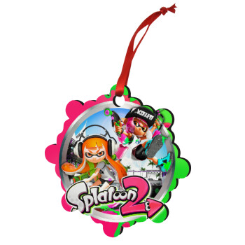 Splatoon 2, Christmas ornament snowflake wooden 7.5cm
