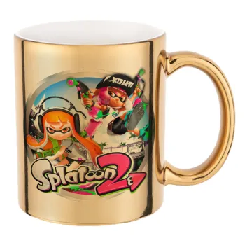 Splatoon 2, Mug ceramic, gold mirror, 330ml