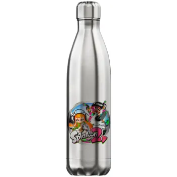 Splatoon 2, Μεταλλικό παγούρι θερμός Inox (Stainless steel), διπλού τοιχώματος, 750ml