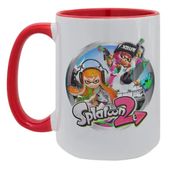 Splatoon 2, Κούπα Mega 15oz, κεραμική Κόκκινη, 450ml