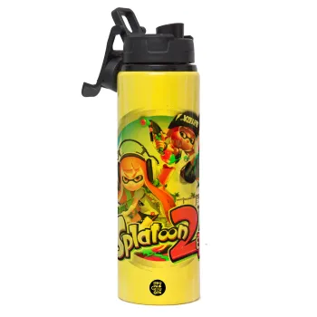 Splatoon 2, Metallic water bottle with safety lid, 850ml aluminum