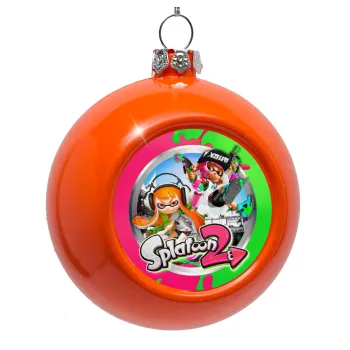 Splatoon 2, Orange Christmas tree ornament bauble 8cm
