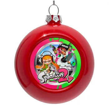 Splatoon 2, Red Christmas tree ornament bauble 8cm