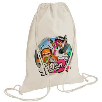 Splatoon 2, Τσάντα πλάτης πουγκί GYMBAG natural (28x40cm)