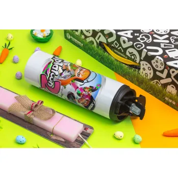 Splatoon 2, Easter candle,Travel Tumbler 2 Lids, with metal straw & cleaning brush & aromatic flat candle (30cm) (PINK)