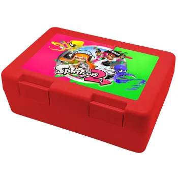 Splatoon 2, Παιδικό δοχείο κολατσιού ΚΟΚΚΙΝΟ 185x128x65mm (BPA free πλαστικό)