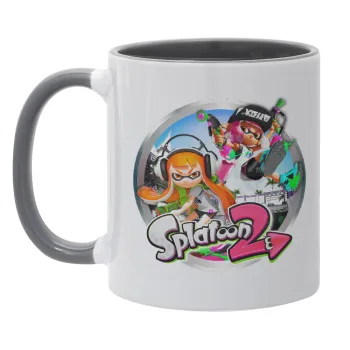 Splatoon 2, Κούπα χρωματιστή γκρι, κεραμική, 330ml