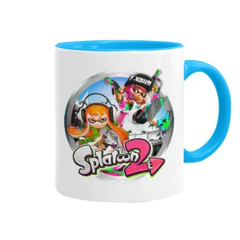 Splatoon 2, Κούπα χρωματιστή γαλάζια, κεραμική, 330ml