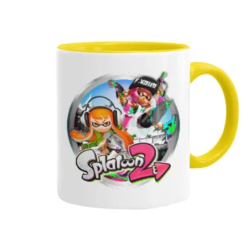 Splatoon 2, Κούπα χρωματιστή κίτρινη, κεραμική, 330ml