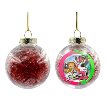 Splatoon 2, Transparent Christmas tree ball ornament with red filling 8cm