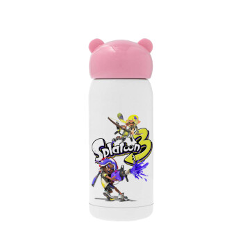 Splatoon 3, Ροζ ανοξείδωτο παγούρι θερμό (Stainless steel), 320ml