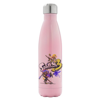 Splatoon 3, Metal mug thermos Pink Iridiscent (Stainless steel), double wall, 500ml