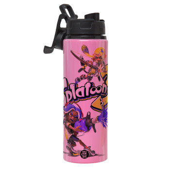 Splatoon 3, Metallic water bottle with safety lid, 850ml aluminum