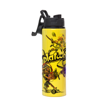 Splatoon 3, Metallic water bottle with safety lid, 850ml aluminum