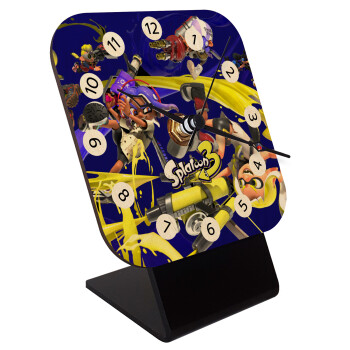 Splatoon 3, Quartz Table clock in natural wood (10cm)
