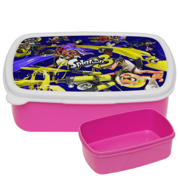 Splatoon 3, ΡΟΖ παιδικό δοχείο φαγητού (lunchbox) πλαστικό (BPA-FREE) Lunch Βox M18 x Π13 x Υ6cm