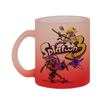 Splatoon 3, Κούπα γυάλινη δίχρωμη με βάση το κόκκινο ματ, 330ml