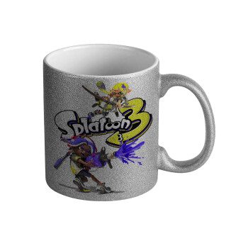 Splatoon 3, Κούπα Ασημένια Glitter που γυαλίζει, κεραμική, 330ml