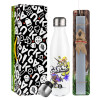 Easter candle, metallic white thermos bottle (500ml) & aromatic flat candle (30cm) (GRAY)