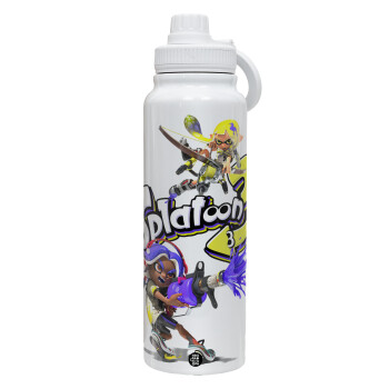 Splatoon 3, 1L Stainless Steel Thermal Bottle with Phone Holder & Double Wall Insulation