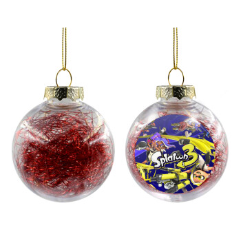 Splatoon 3, Transparent Christmas tree ball ornament with red filling 8cm