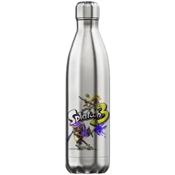 Splatoon 3, Μεταλλικό παγούρι θερμός Inox (Stainless steel), διπλού τοιχώματος, 750ml