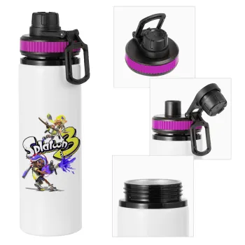 Splatoon 3, Μεταλλικό παγούρι νερού με καπάκι ασφαλείας, αλουμινίου 850ml