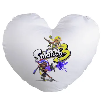 Splatoon 3, Μαξιλάρι καναπέ καρδιά 40x40cm περιέχεται το  γέμισμα