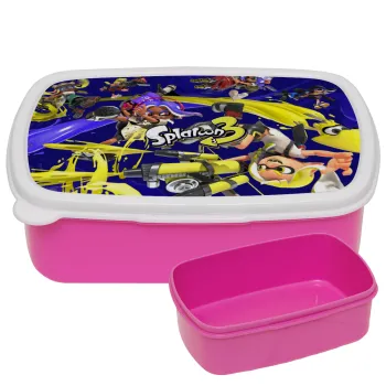 Splatoon 3, ΡΟΖ παιδικό δοχείο φαγητού (lunchbox) πλαστικό (BPA-FREE) Lunch Βox M18 x Π13 x Υ6cm