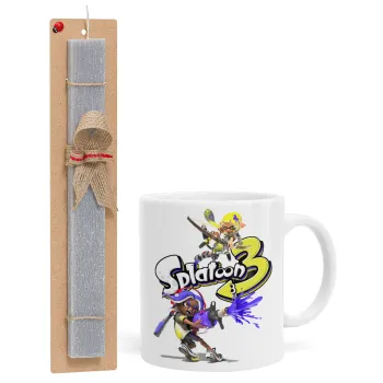 Splatoon 3, Easter Set, Ceramic Cup (330ml) & Easter aromatic flat candle (30cm) (GRAY)