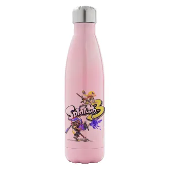 Splatoon 3, Metal mug thermos Pink Iridiscent (Stainless steel), double wall, 500ml