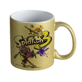 Splatoon 3, Κούπα Χρυσή Glitter που γυαλίζει, κεραμική, 330ml